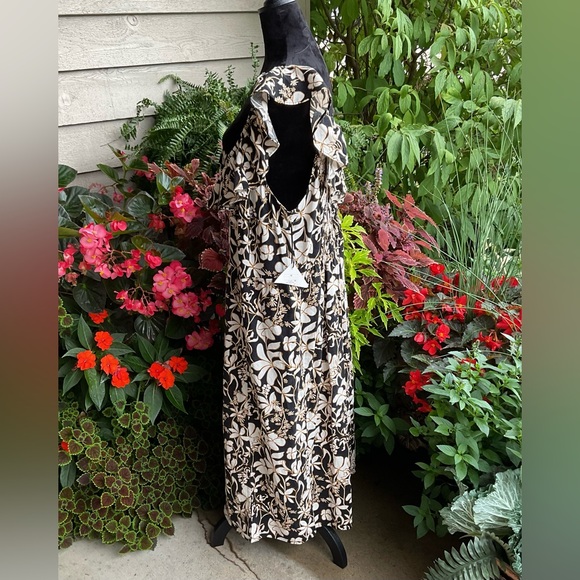 Ava & Viv Linen Blend Floral Empire Waist Dress - NWT - Picture 4 of 9